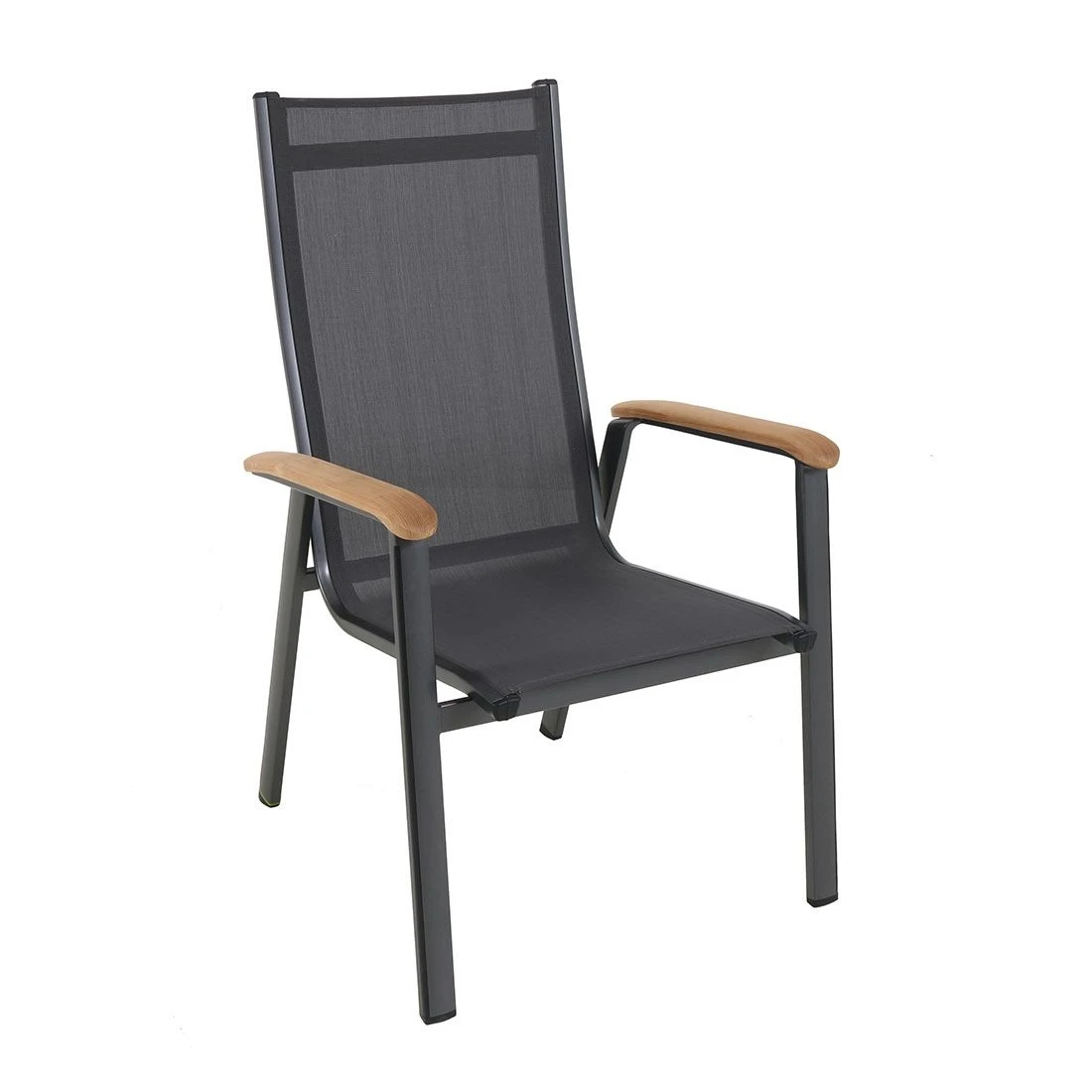 MWH Reno Stapelsessel Aluminium/Textilene Eisengrau/Anthrazit 1 MWH Reno Stapelsessel Aluminium/Textilene Eisengrau/Anthrazit