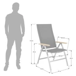 OUTLIV. Oviedo Klappsessel Edelstahl/Textilene/Teak-AL Schwarz -Gartenmöbel Verkauf 980059 10