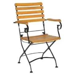 Acamp Lindau Biergartensessel Eisen/Akazie Schwarz/Akazie