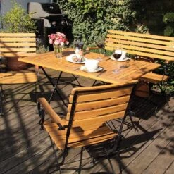 Acamp Lindau Biergartensessel Eisen/Akazie Schwarz/Akazie -Gartenmöbel Verkauf acamp lindau klappsessel 56x58x89 cm eisen akazie 1351804 3