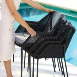 Cane-Line Breeze Stapelsessel Stahl/Geflecht Black -Gartenmöbel Verkauf cane line breeze stapelsessel stahl geflecht 1463234 3