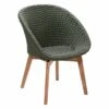 Cane-Line Peacock Gartensessel Teak/Rope Dark Green/Natur