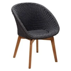 Cane-Line Peacock Gartensessel Teak/Rope Dark Grey/Natur