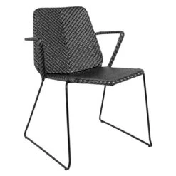 Cane-Line Vision Stapelstuhl Stahl/Geflecht Black/Graphite