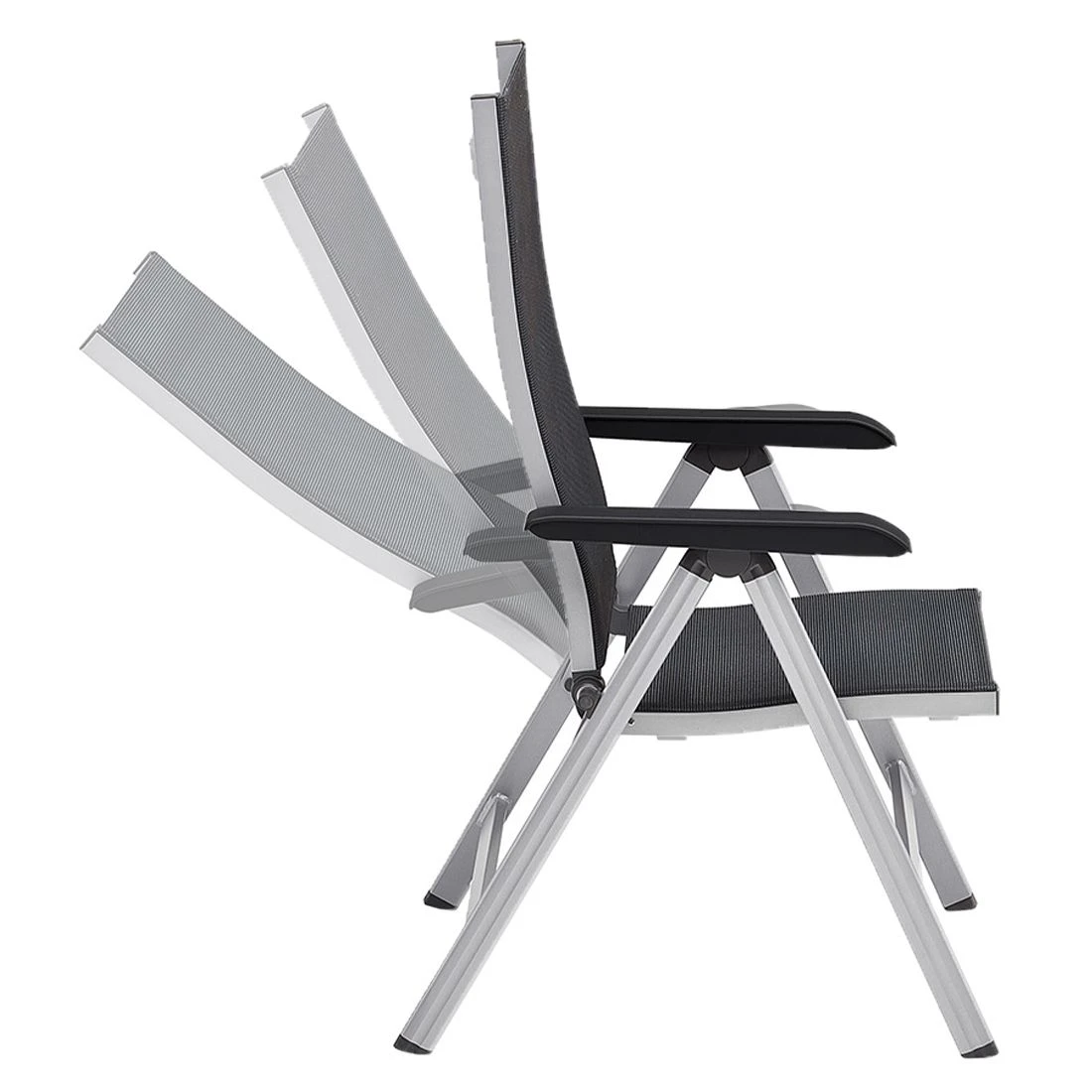 Kettler Basic+ Premium Klappsessel Aluminium/Textilene Silber/Lakritz 5 Kettler Basic+ Premium Klappsessel Aluminium/Textilene Silber/Lakritz - Image 5