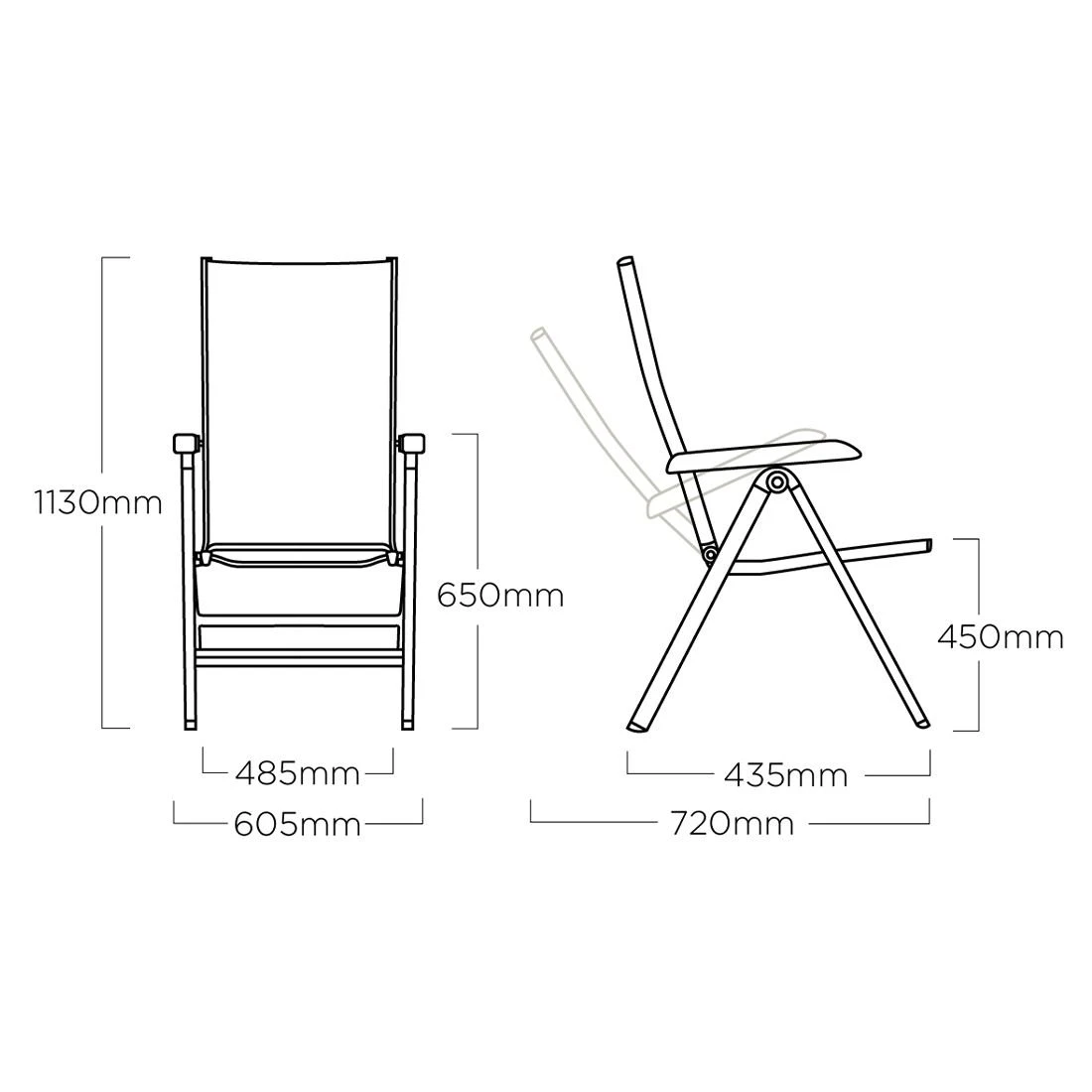 Kettler Basic+ Premium Klappsessel Aluminium/Textilene Silber/Lakritz 11 Kettler Basic+ Premium Klappsessel Aluminium/Textilene Silber/Lakritz - Image 11