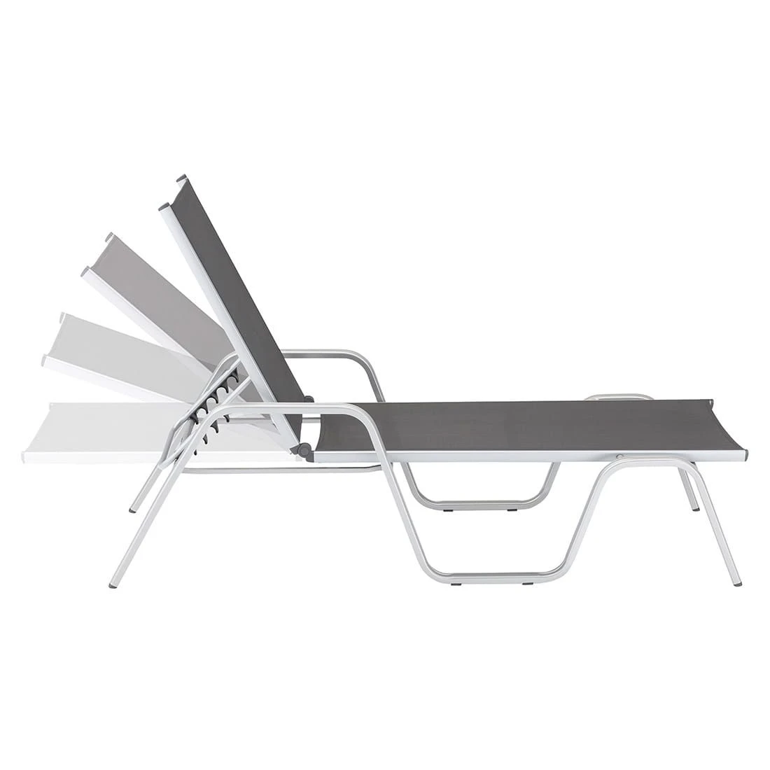 Kettler Basic Plus Stapelliege Aluminium/Textilene Silber/Anthrazit 5 Kettler Basic Plus Stapelliege Aluminium/Textilene Silber/Anthrazit - Image 5