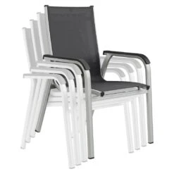 Kettler Basic Plus Stapelsessel Aluminium/Textilene Silber/Anthrazit -Gartenmöbel Verkauf kettler basicplus stapelsessel silber anthrazit 0301202 0000 7
