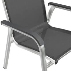 Kettler Basic Plus Stapelsessel Aluminium/Textilene Silber/Anthrazit -Gartenmöbel Verkauf kettler basicplus stapelsessel silber anthrazit 0301202 0000 9
