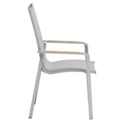 Kettler Diamond Stapelsessel Aluminium/Outdoorgewebe/Teak Silber/Hellgrau -Gartenmöbel Verkauf kettler diamond stapelsessel aluminium outdoorgewebe teak 1370053 3