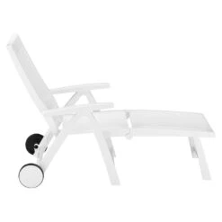 Kettler Roma Gartenliege Kunststoff Weiß -Gartenmöbel Verkauf kettler roma gartenliege rollbar kunststoff weiss 01638 000 3