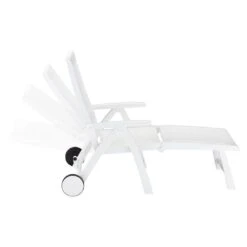 Kettler Roma Gartenliege Kunststoff Weiß -Gartenmöbel Verkauf kettler roma gartenliege rollbar kunststoff weiss 01638 000 5