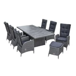 LC Garden Barcelona Fußauflage Aluminium/Geflecht Grau Mix/Schwarz -Gartenmöbel Verkauf l c wholesaler barcelona hocker geflecht grey mix 997010 5