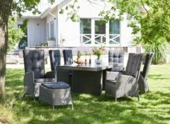 LC Garden Barcelona Fußauflage Aluminium/Geflecht Grau Mix/Schwarz -Gartenmöbel Verkauf l c wholesaler barcelona hocker geflecht grey mix 997010 7