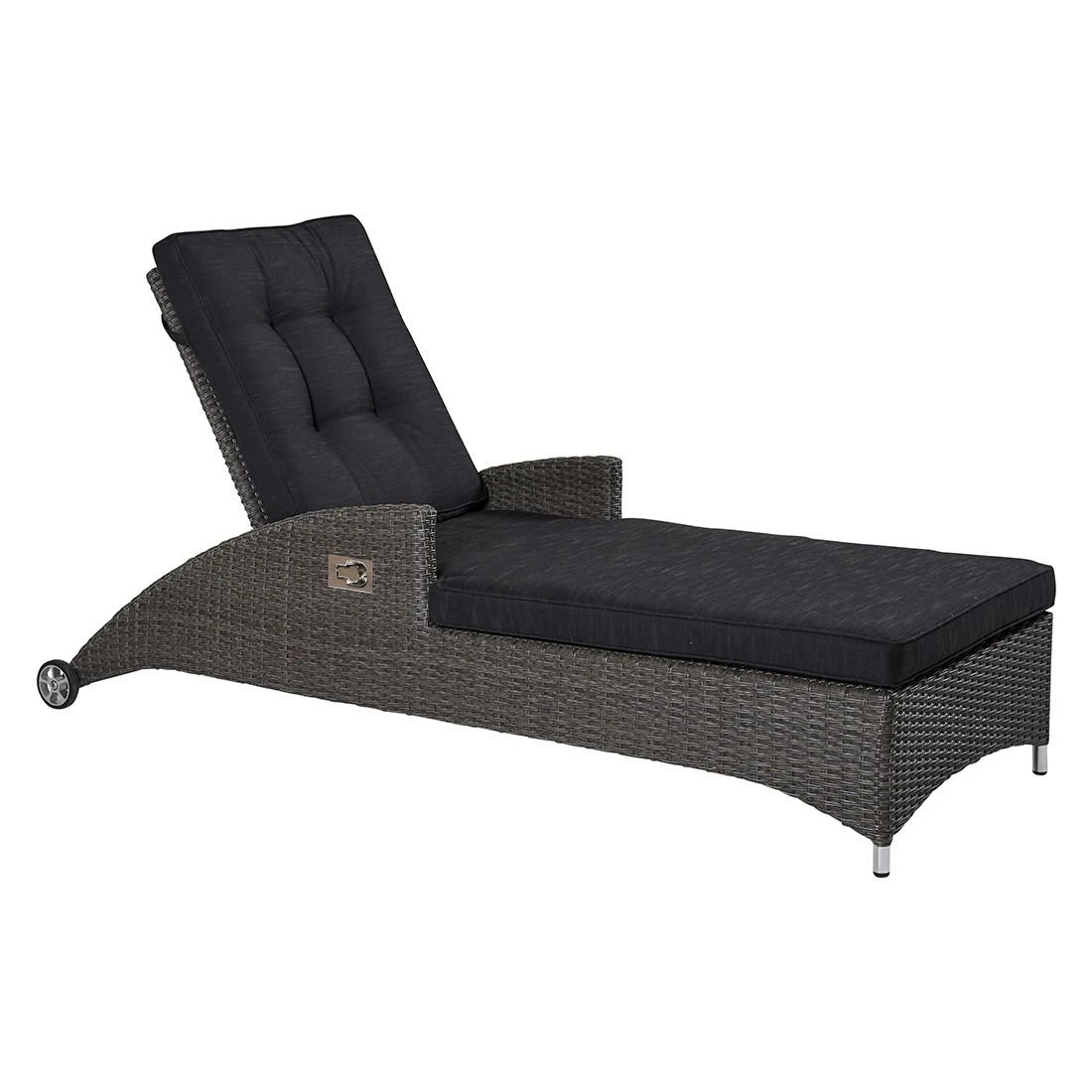 LC Garden Barcelona Gartenliege Geflecht/Polyester Grau Mix/Schwarz 1 LC Garden Barcelona Gartenliege Geflecht/Polyester Grau Mix/Schwarz