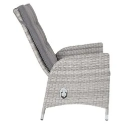 LC Garden Parma Gartensessel Geflecht/Polyester White Grey/Grey -Gartenmöbel Verkauf l c wholesaler parma positionssessel alu geflecht inkl kissen white grey grey 1092699 3