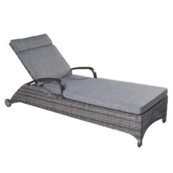 LC Garden Komido Gartenliege Aluminium/Geflecht Anthrazit/Omega Grau