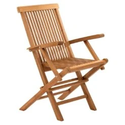 LC Garden Riva Klappstuhl Mit Armlehnen Teak Natur