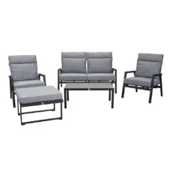 LC Garden Sondrino Gartenhocker 70x70cm Aluminium/Polyester Schwarz/Grau -Gartenmöbel Verkauf lc garden sondrino hocker 70x70cm aluminium polyester 1433644 4