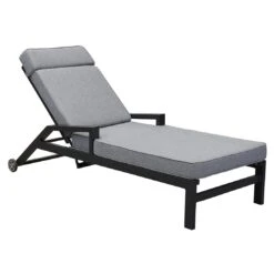 LC Garden Sondrino Gartenliege Aluminium/Textilene Schwarz-Matt/Silber