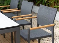 LifestyleGarden Amber Stapelsessel Aluminium/Textilene Magnesium Grau/Grau Meliert -Gartenmöbel Verkauf lifestylegarden amber stapelsessel aluminium textilene 1440717 3