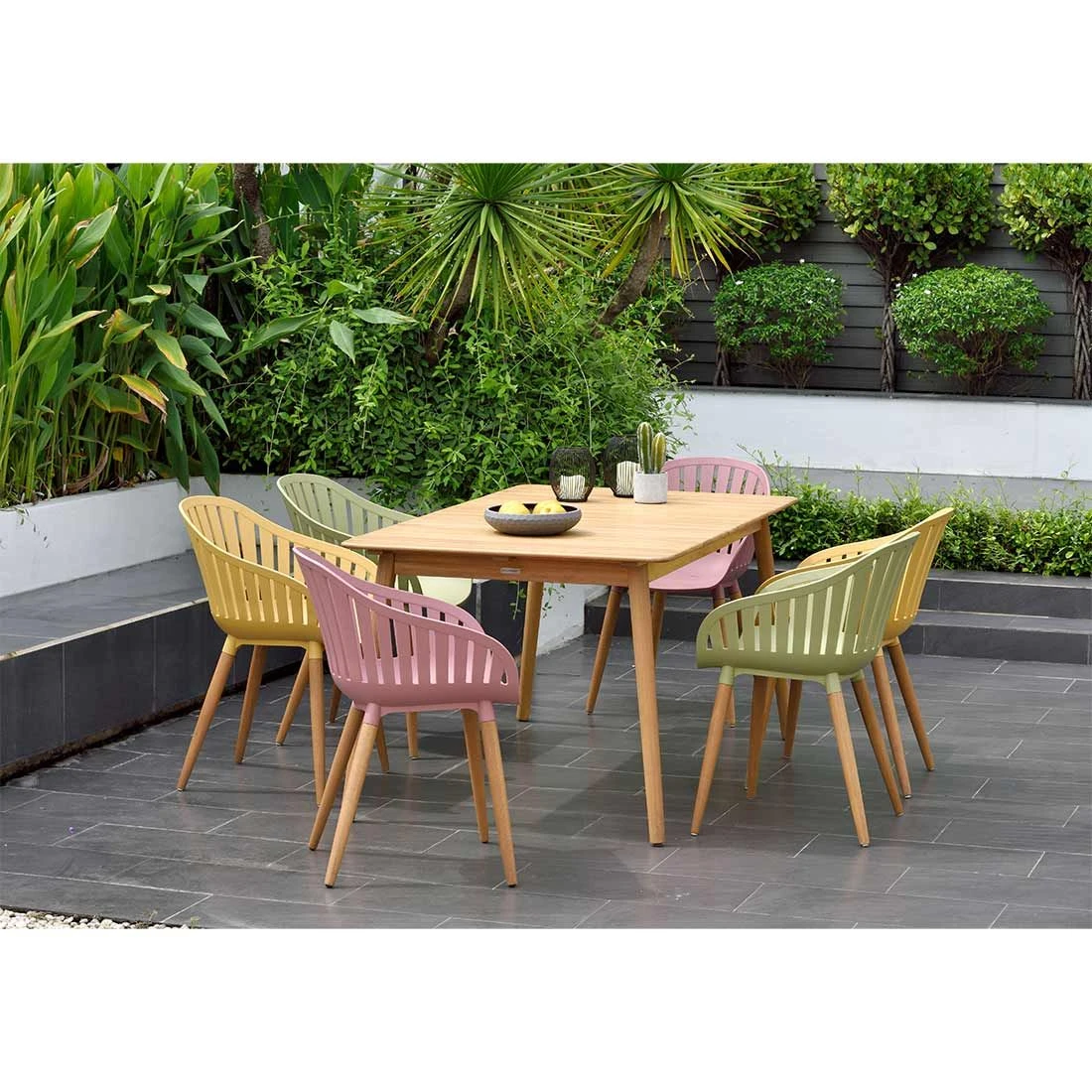 LifestyleGarden Nassau Gartensessel Eukalyptus/Kunststoff Inkl. Sitzkissen Teaklook/Salbeigrün 2 LifestyleGarden Nassau Gartensessel Eukalyptus/Kunststoff Inkl. Sitzkissen Teaklook/Salbeigrün - Image 2