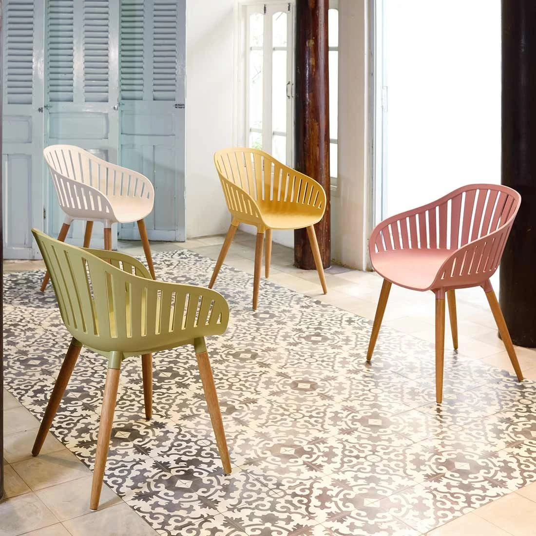 LifestyleGarden Nassau Gartensessel Eukalyptus/Kunststoff Inkl. Sitzkissen Teaklook/Korallensand 3 LifestyleGarden Nassau Gartensessel Eukalyptus/Kunststoff Inkl. Sitzkissen Teaklook/Korallensand - Image 3