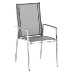 Niehoff Scalea Stapelsessel Edelstahl/Textilene Silber/Silbergrau