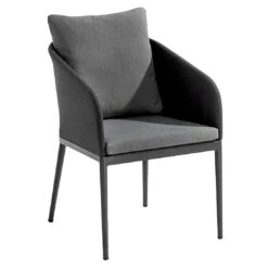 Niehoff Triest Diningsessel Aluminium/Stoff/Olefin Anthrazit/Grau