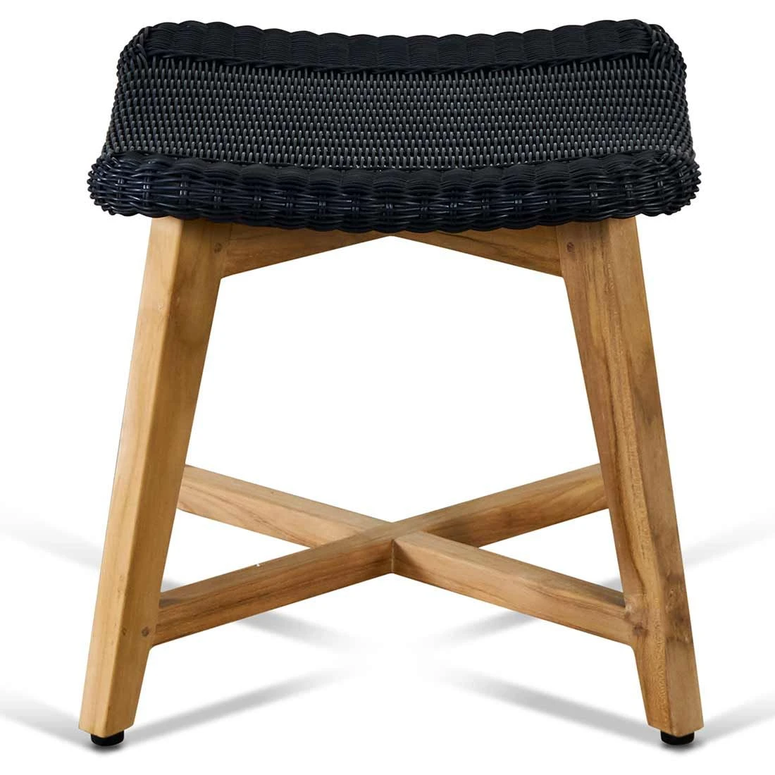 OUTLIV. Clovelly Hocker Teak/Geflecht Natur/Schwarz 3 OUTLIV. Clovelly Hocker Teak/Geflecht Natur/Schwarz - Image 3