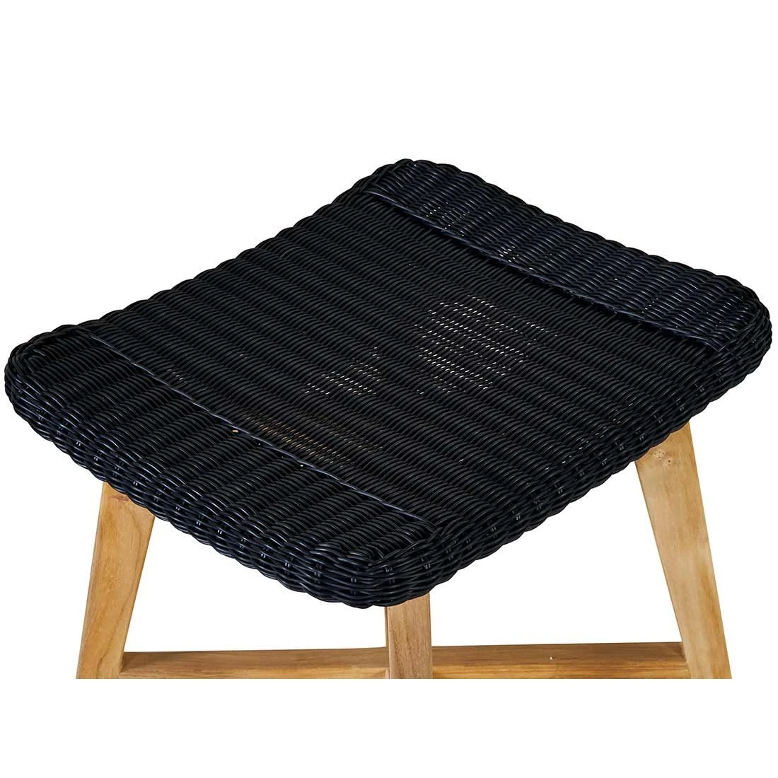 OUTLIV. Clovelly Hocker Teak/Geflecht Natur/Schwarz 4 OUTLIV. Clovelly Hocker Teak/Geflecht Natur/Schwarz - Image 4