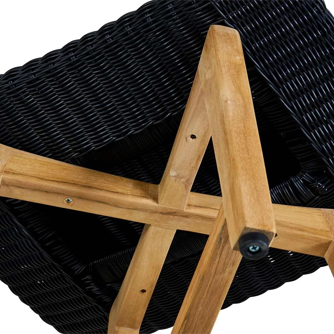 OUTLIV. Clovelly Hocker Teak/Geflecht Natur/Schwarz 5 OUTLIV. Clovelly Hocker Teak/Geflecht Natur/Schwarz - Image 5