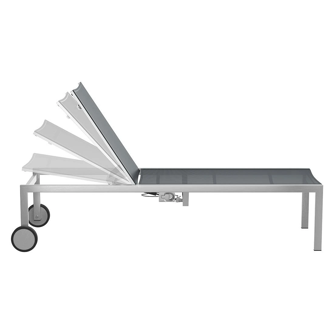 OUTLIV. Oviedo Rollliege Edelstahl/Textilene Silber-Schwarz 6 OUTLIV. Oviedo Rollliege Edelstahl/Textilene Silber-Schwarz - Image 6