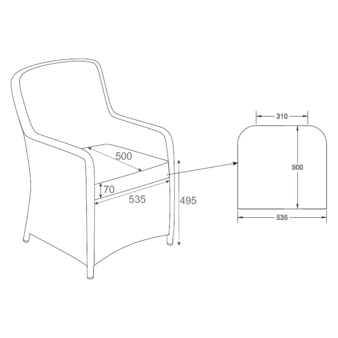 OUTLIV. Java Gartensessel Geflecht/Polyester Natur/Anthrazit 6 OUTLIV. Java Gartensessel Geflecht/Polyester Natur/Anthrazit - Image 6