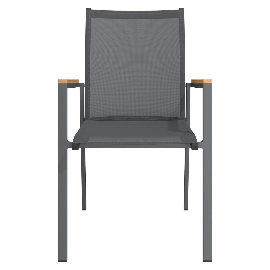 OUTLIV. Kobe Stapelsessel Aluminium/Textilene Mit Teakarmlehnen Anthrazit 4 OUTLIV. Kobe Stapelsessel Aluminium/Textilene Mit Teakarmlehnen Anthrazit - Image 4