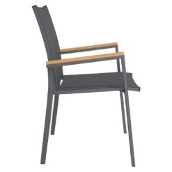 OUTLIV. Kobe Stapelsessel Aluminium/Textilene Mit Teakarmlehnen Anthrazit 13 OUTLIV. Kobe Stapelsessel Aluminium/Textilene Mit Teakarmlehnen Anthrazit -Gartenmöbel Verkauf outliv kobe stapelsessel aluminium textilene teak al dark grey charcoal 1169446 5