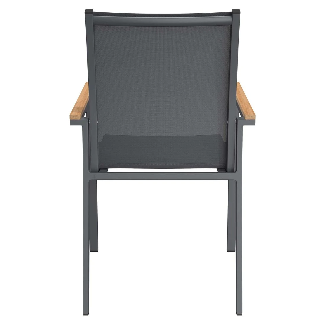 OUTLIV. Kobe Stapelsessel Aluminium/Textilene Mit Teakarmlehnen Anthrazit 7 OUTLIV. Kobe Stapelsessel Aluminium/Textilene Mit Teakarmlehnen Anthrazit - Image 7