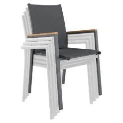OUTLIV. Kobe Stapelsessel Aluminium/Textilene Mit Teakarmlehnen Anthrazit 16 OUTLIV. Kobe Stapelsessel Aluminium/Textilene Mit Teakarmlehnen Anthrazit -Gartenmöbel Verkauf outliv kobe stapelsessel aluminium textilene teak al dark grey charcoal 1169446 8