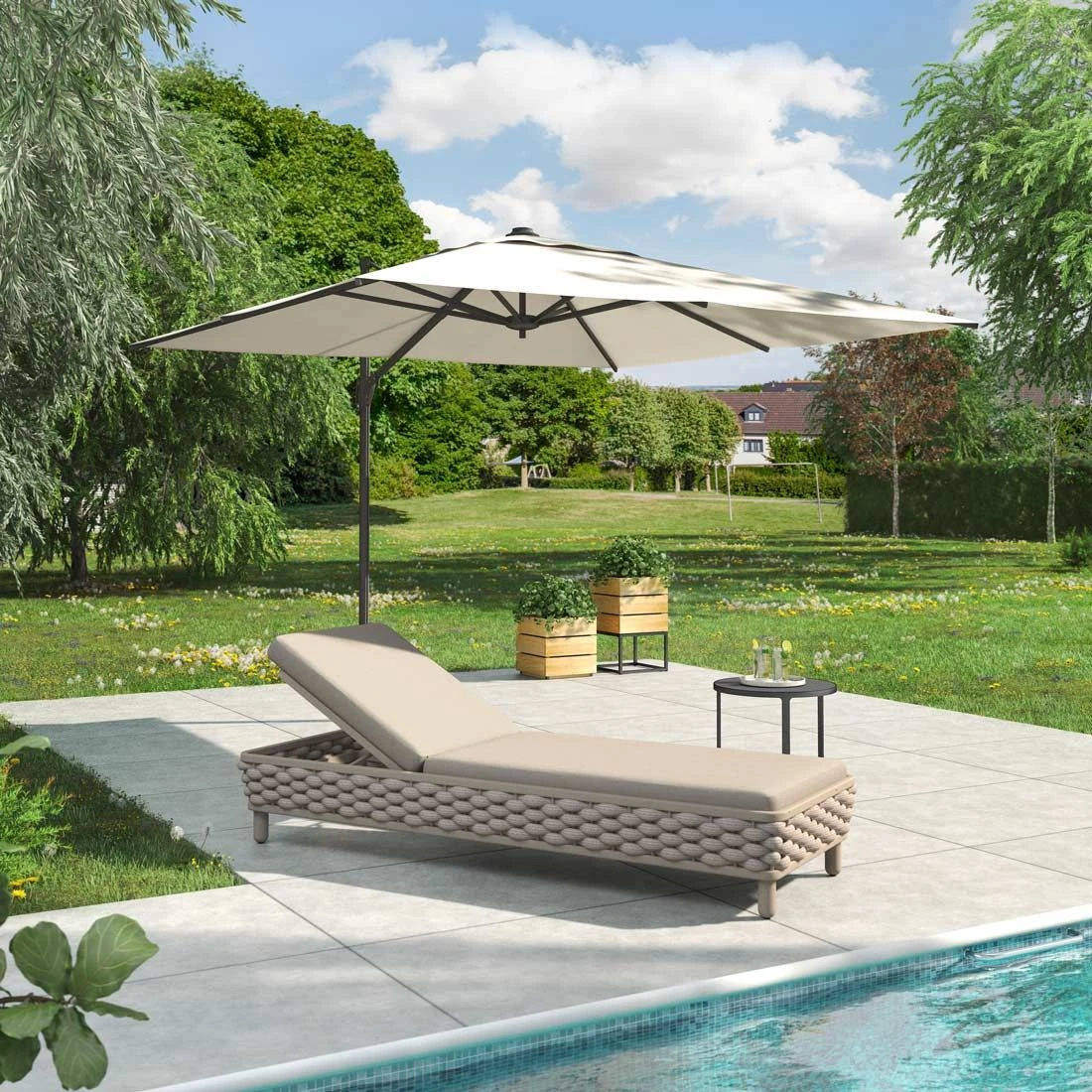 OUTLIV. Leon Gartenliege Aluminium/Rope/Olefin Beige 2 OUTLIV. Leon Gartenliege Aluminium/Rope/Olefin Beige - Image 2