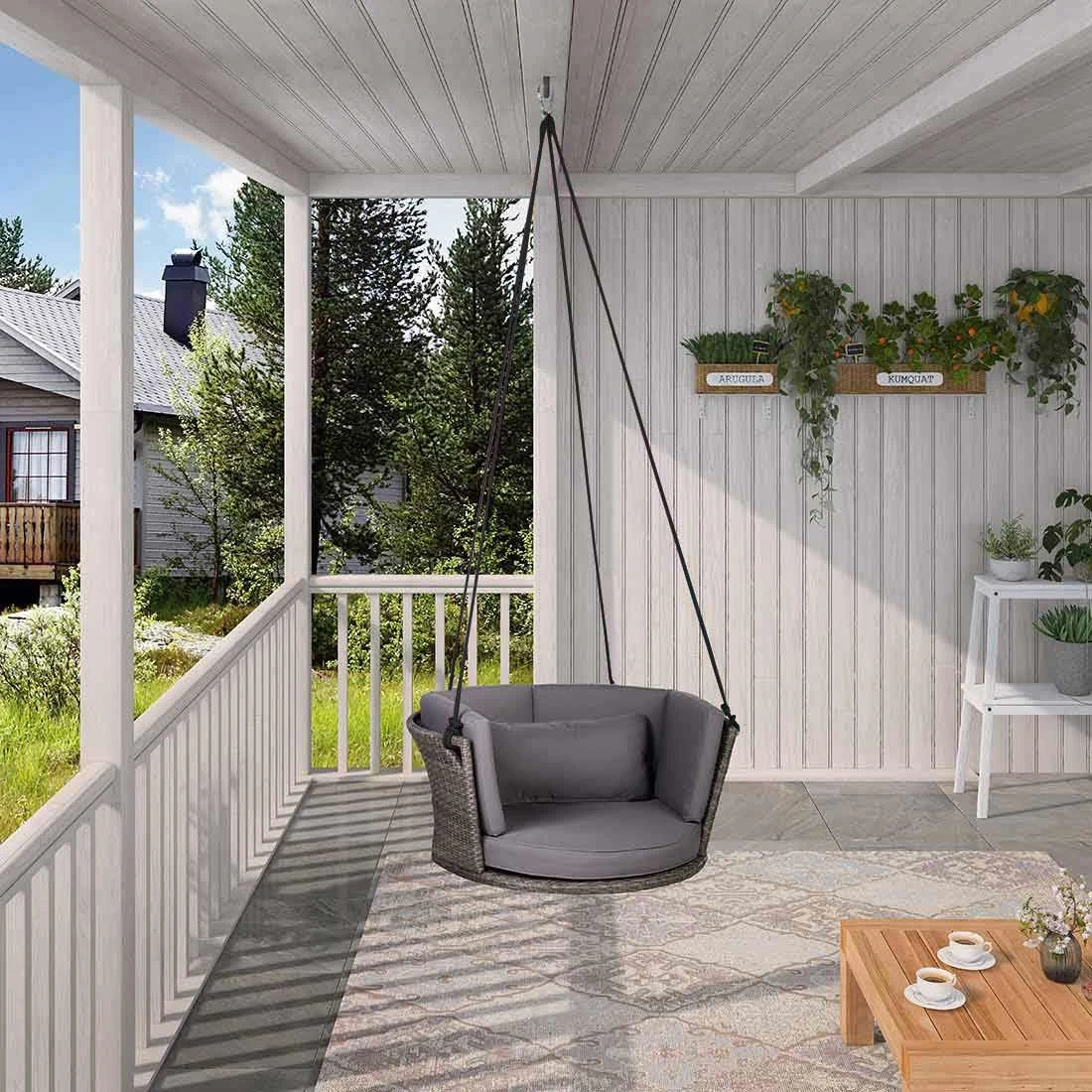 OUTLIV. Hängestuhl Rattan Braun/Grau 2 OUTLIV. Hängestuhl Rattan Braun/Grau - Image 2