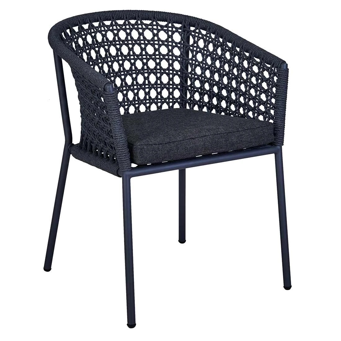 OUTLIV. Zui Gartensessel Aluminium/Rope Inkl. Kissen Charcoal 1 OUTLIV. Zui Gartensessel Aluminium/Rope Inkl. Kissen Charcoal