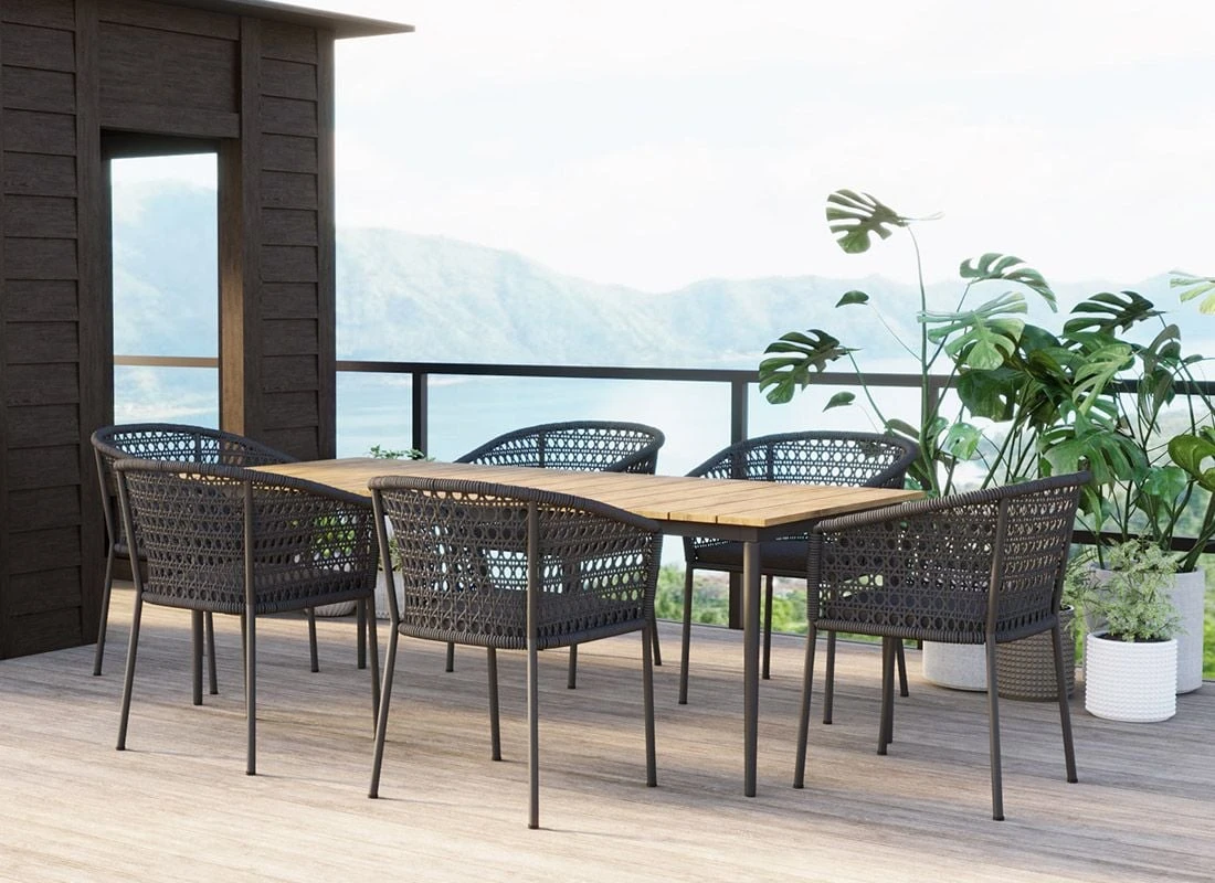 OUTLIV. Zui Gartensessel Aluminium/Rope Inkl. Kissen Charcoal 2 OUTLIV. Zui Gartensessel Aluminium/Rope Inkl. Kissen Charcoal - Image 2