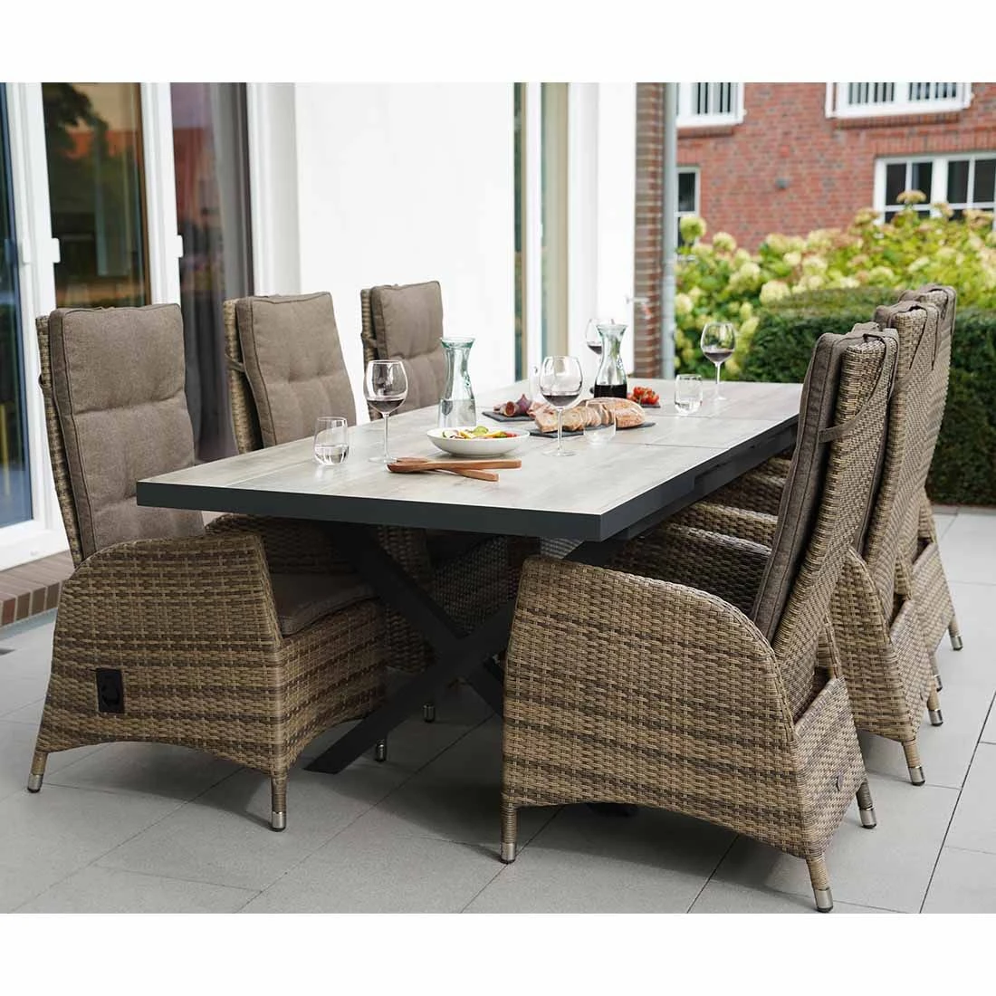 Ploß Nizza Gartensessel Geflecht/Polster Natur-Beige-Braun-Meliert/Savanna 2 Ploß Nizza Gartensessel Geflecht/Polster Natur-Beige-Braun-Meliert/Savanna - Image 2