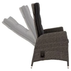 Ploß Rocking Gartensessel Geflecht Inkl. Polster Grau-Braun Meliert/Anthrazit -Gartenmöbel Verkauf ploss rocking dining verstell sessel geflecht grau braun meliert polster anthrazit 4