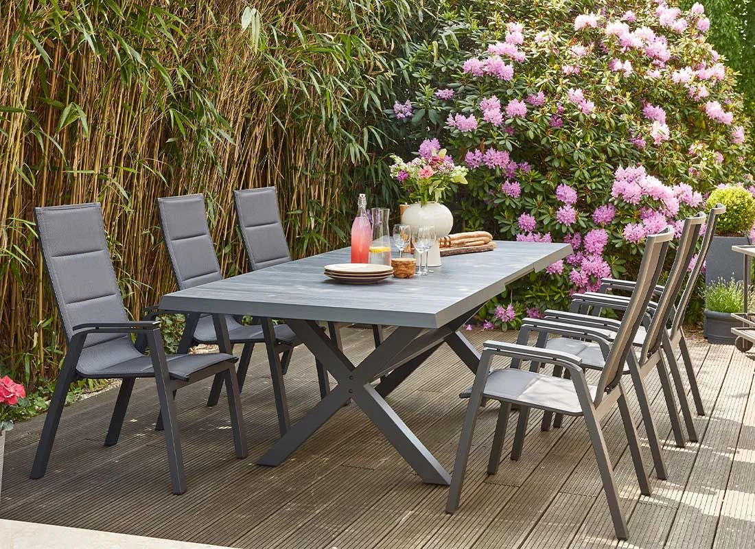 Siena Garden Milano Stapelsessel Aluminium/Ranotex®-Gewebe Matt Anthrazit/Grau 2 Siena Garden Milano Stapelsessel Aluminium/Ranotex®-Gewebe Matt Anthrazit/Grau - Image 2