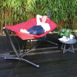 Siena Garden Panama Hängematte Mit Gestell Stahl/Oxfordgewebe Grau/Rot -Gartenmöbel Verkauf siena garden panama haengematte mit gestell stahl oxfordgewebe 1363827 7