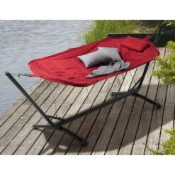 Siena Garden Panama Hängematte Mit Gestell Stahl/Oxfordgewebe Grau/Rot -Gartenmöbel Verkauf siena garden panama haengematte mit gestell stahl oxfordgewebe 1363827 8