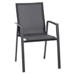 Siena Garden Reno Stapelsessel Aluminium/Ranotex®-Gewebe Matt Anthrazit/Grau