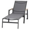 Siena Garden Savona Gartenliege Aluminium/Ranotex Anthrazit/Schwarz-Silber