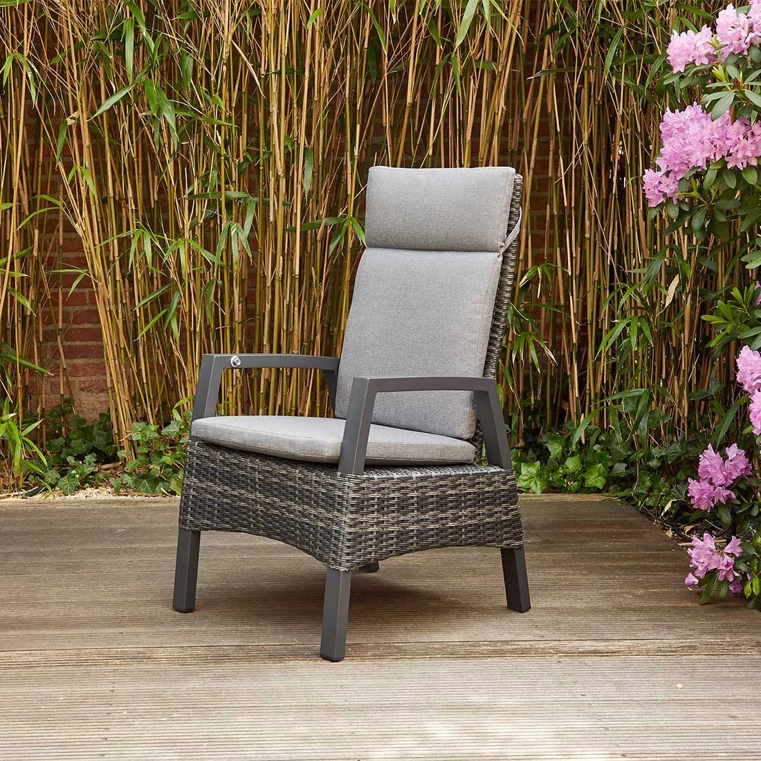 Siena Garden Taranto Gartensessel Aluminium/Gardino®-Geflecht Matt Anthrazit/Blau-Grau 2 Siena Garden Taranto Gartensessel Aluminium/Gardino®-Geflecht Matt Anthrazit/Blau-Grau - Image 2